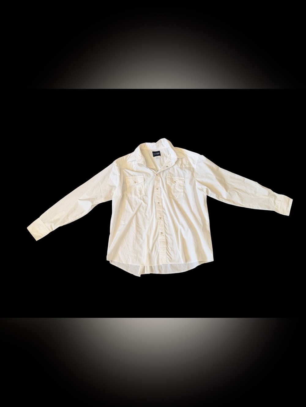 Wrangler Men’s White Casual Long-Sleeve Button-Down Shirt
